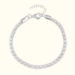 Sparkling Crystal Line Silver Bracelet