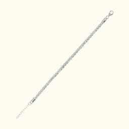 Sparkling Crystal Line Silver Bracelet