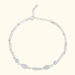 Sleek Styled Studded Silver Bracelet