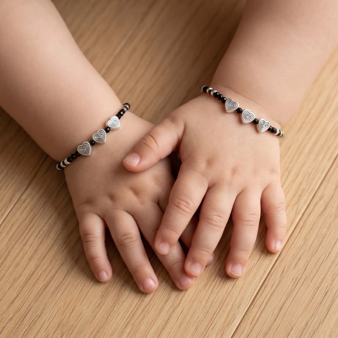Silver Heart Charm Baby Bracelet