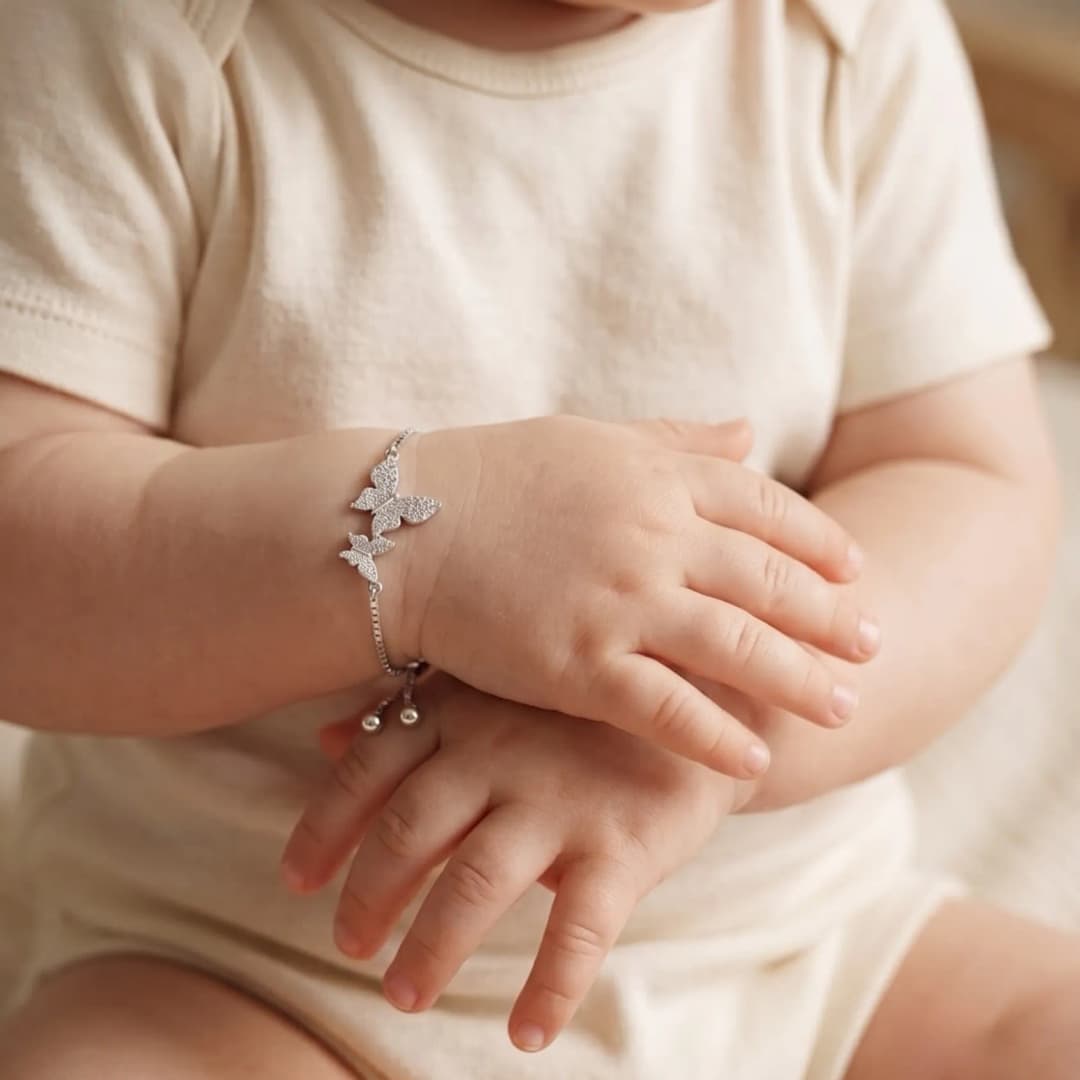 Baby Radiant Butterfly Silver Bracelet