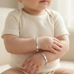 Little Star Silver Baby Bangles