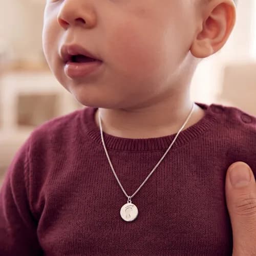 Sterling Silver Baby Footprint Chain