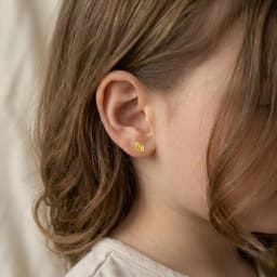 18CT Leaf Gold Baby Earrings