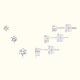 Silver Earrings Set of Three Graduated Pairs