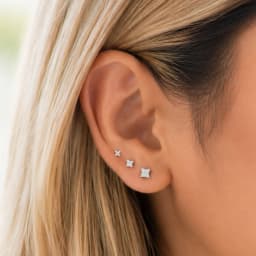 Sterling Silver Flower Earring Set