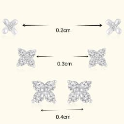 Sterling Silver Flower Earring Set