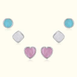 Sterling Silver Earrings Set of Three Pairs