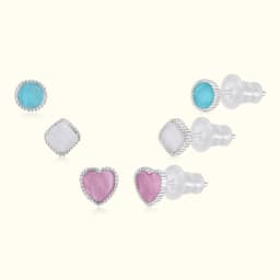 Sterling Silver Earrings Set of Three Pairs