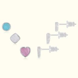 Sterling Silver Earrings Set of Three Pairs