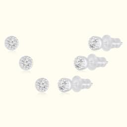 Sterling Silver Milgrain Earrings Set of Three