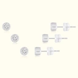 Sterling Silver Milgrain Earrings Set of Three
