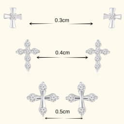 Cross Earrings Set in Sterling Silver