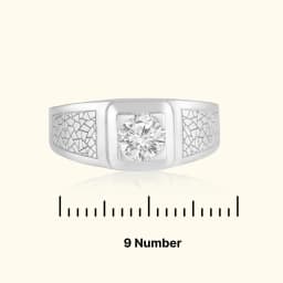 Mens Silver Ring with Mosaic Engraving