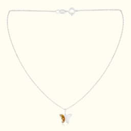 Silver Butterfly Baby Chain Enamel Wing