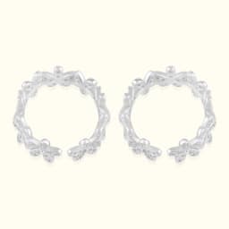 Silver Floral Toe Ring with Cubic Zirconia