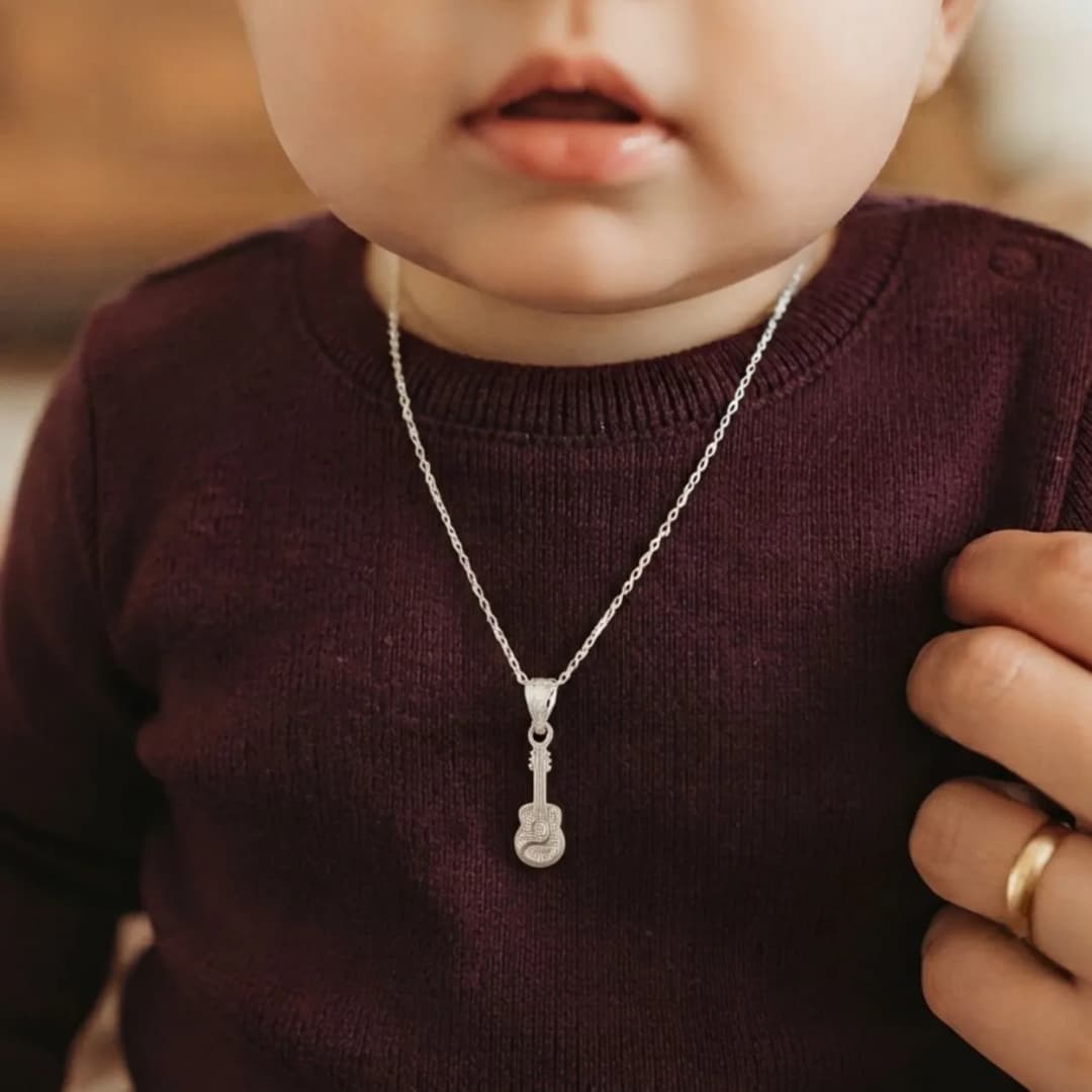 Sterling Silver Guitar Baby Chain