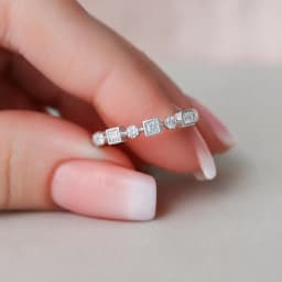 Silver Geometric Stackable Ring