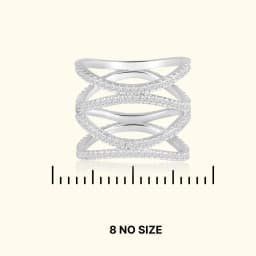 Multi-Band Silver Criss Cross Ring