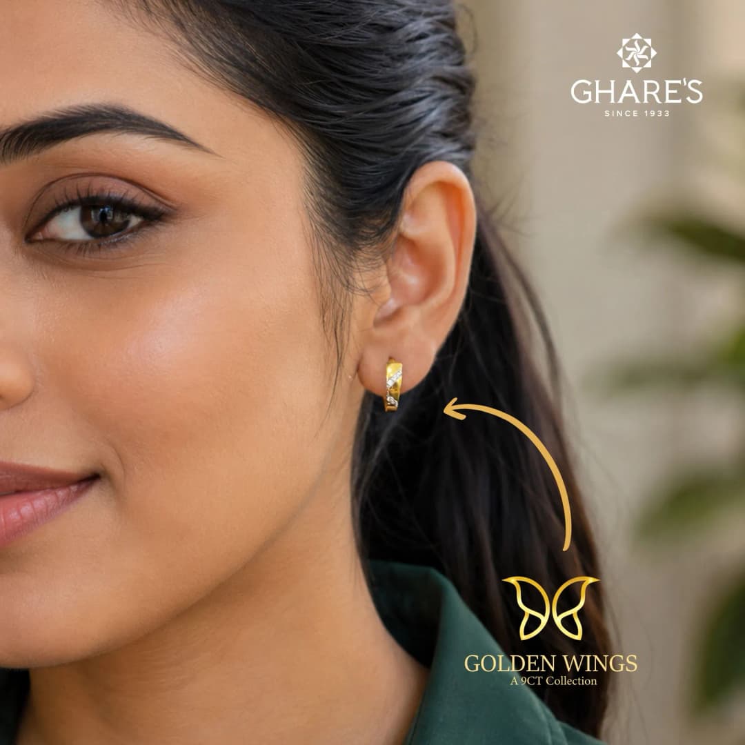 9CT Gold Huggie Hoop Bali