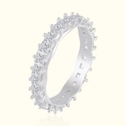 Silver Eternity Princess Cut Ring