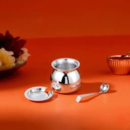 Pure Silver Tuploti Diya Pooja Set