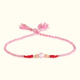 Pink Pearl Silver Rakhi