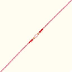 Pink Pearl Silver Rakhi