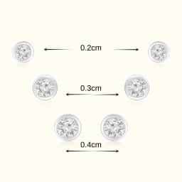 Bezel CZ Silver Earrings Set