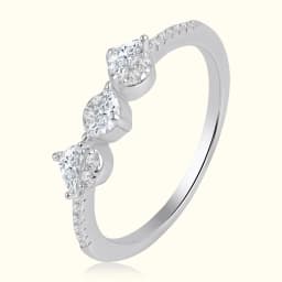 Silver Three Stone Ring