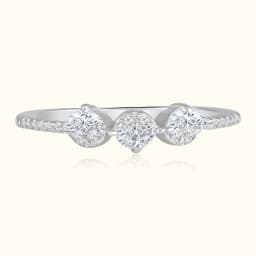 Silver Three Stone Ring