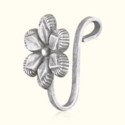Daisy Silver Oxidized Nath