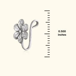 Daisy Silver Oxidized Nath