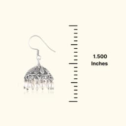 Classic Silver Moti Cluster Jhumka