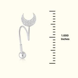 Silver Crescent Moon Ear Climber