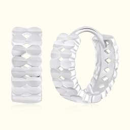 Silver Textured Openwork Bali