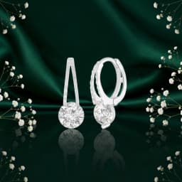 Silver Elegant Stone Hoops