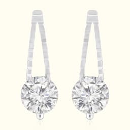 Silver Elegant Stone Hoops