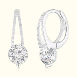 Silver Elegant Stone Hoops