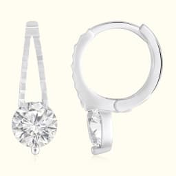 Silver Elegant Stone Hoops