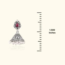 Ruvira Oxidised Silver Jhumka