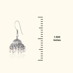 Chand Moti Oxidised Silver Jhumka