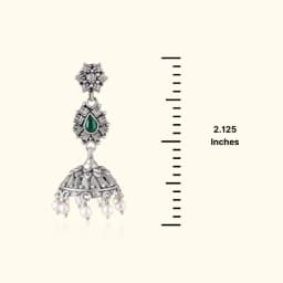 Nimaya Oxidised Silver Jhumka
