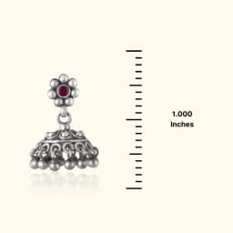 Antique Floral Oxidised Silver Jhumka
