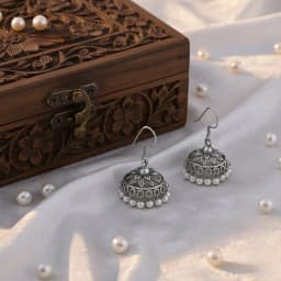 Moti Silver Jhumka