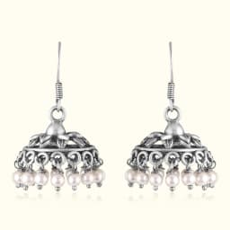 Moti Silver Jhumka