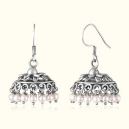 Moti Silver Jhumka