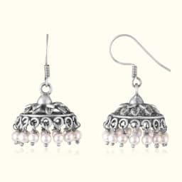 Moti Silver Jhumka