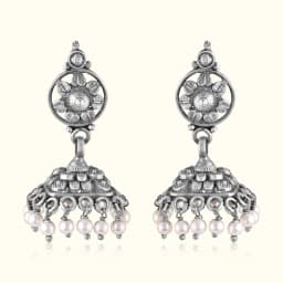 Sitara Oxidised Silver Jhumka