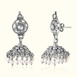 Sitara Oxidised Silver Jhumka